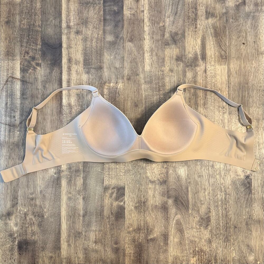 Honeylove CloudEmbrace Wireless T-Shirt Bra Intimates Sand Beige Women's 36C - Picture 5 of 5